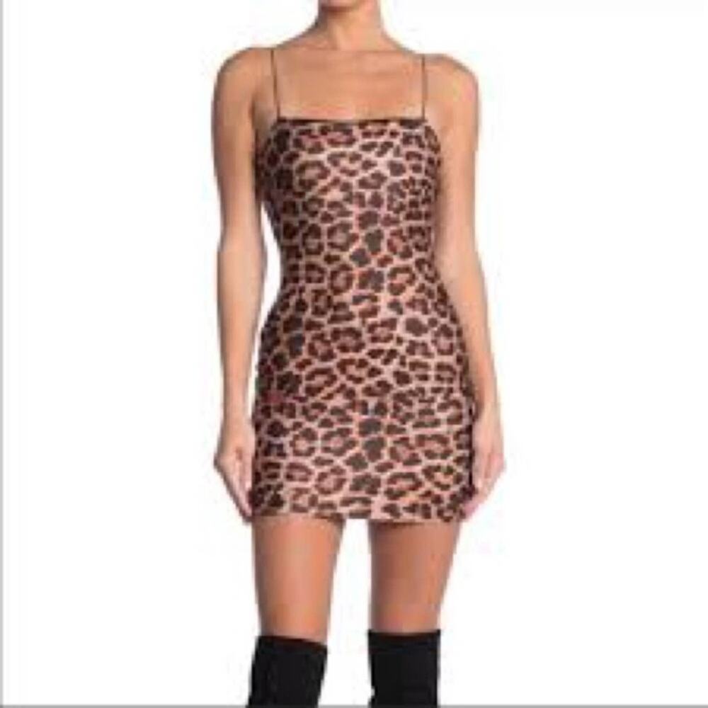 NWT Topshop‎ Leopard Sleeveless Slip Dress Size 0 Petite MSRP $45